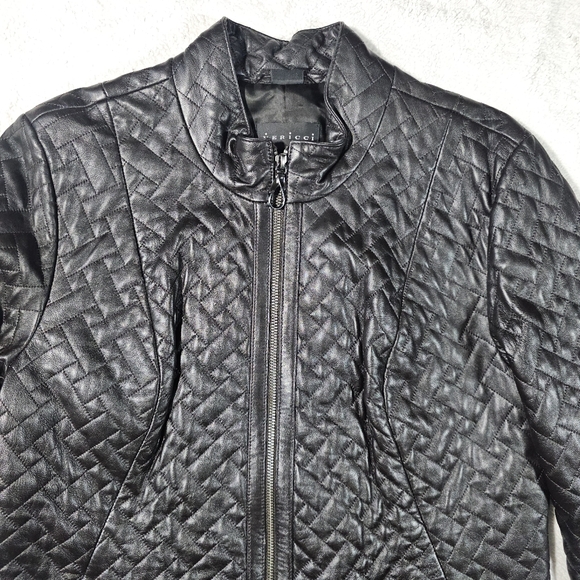 Vericci Genuine Leather Full Zip Leather Women's Jacket Black Size XL - Picture 7 of 16